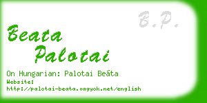beata palotai business card