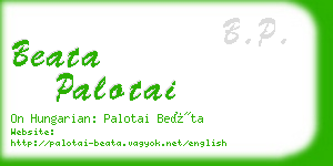 beata palotai business card